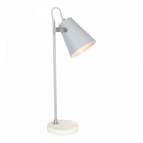 Theia Grey & Satin Nickel Task Table Lamp