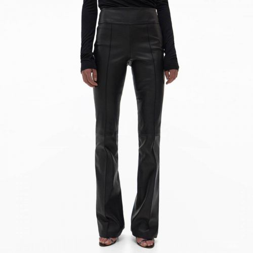 Black Bootcut Leather Trousers