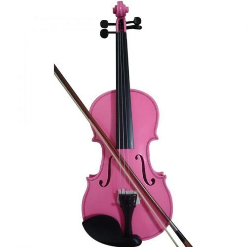 (3/4) Violin full 1/8 maple spruce with bow rosin pink