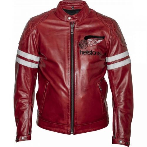 Helstons Jake Speed Leather Buffalo Red White Jacket S