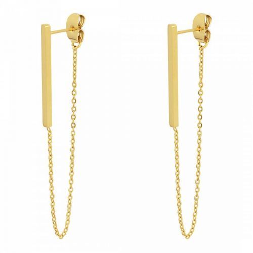 Gold Chain Long Drop Earrings