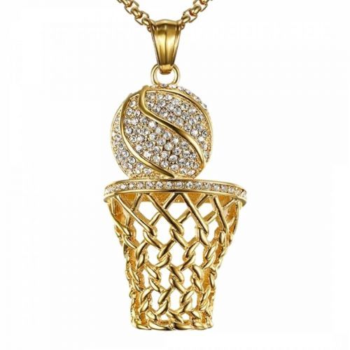 18K Gold Zircon Athletic Necklace