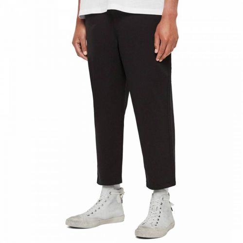 Black Jute Tapered Cotton Trousers