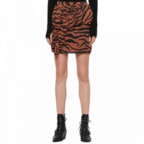 Brown Animal Print Skirt