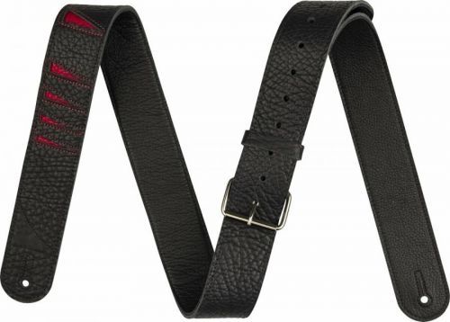 Jackson Shark Fin Leather Leather guitar strap Black and Red