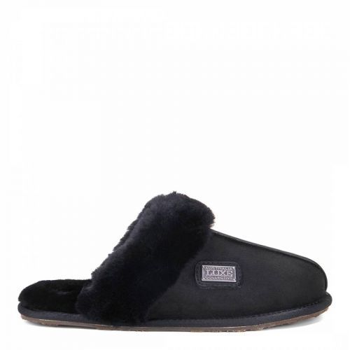 Black Closed Mule Slippers