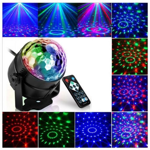 Sound Activated Disco Ball LED Stage Lights RGB  Projector Party Lamp