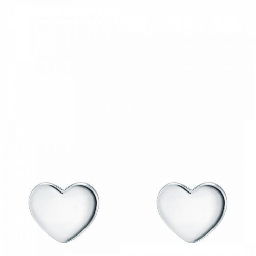 Silver Heart Shaped Stud Earrings