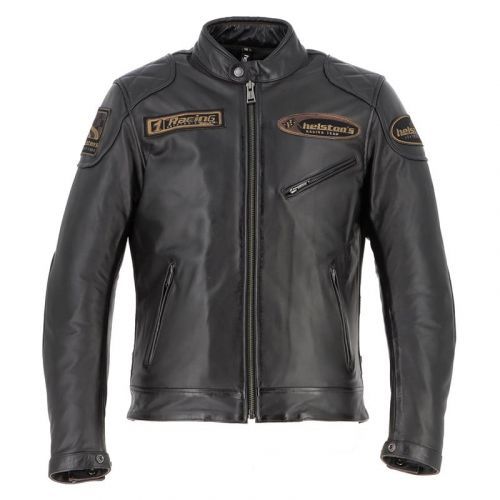 Helstons Trevor Leather Rag Brown Black Jacket S