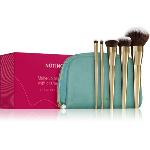 Notino Grace Collection Make-up brush set with cosmetic bag Travel Brush Set