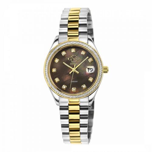 Women's Silver/Chocolate Brown Turin Collection Swiss Quartz Watch 32mm