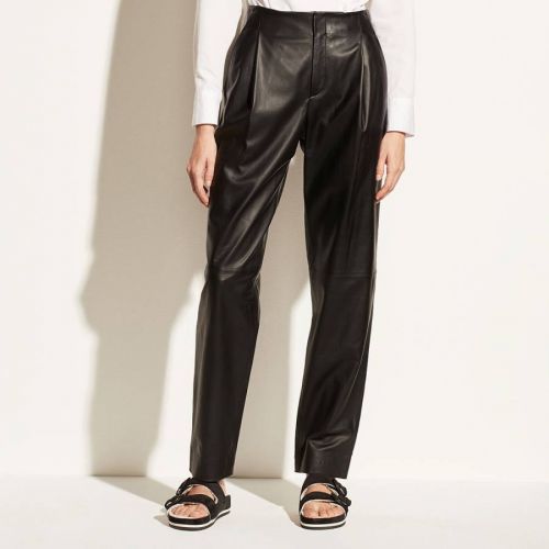 Black Leather Tapered Trouser