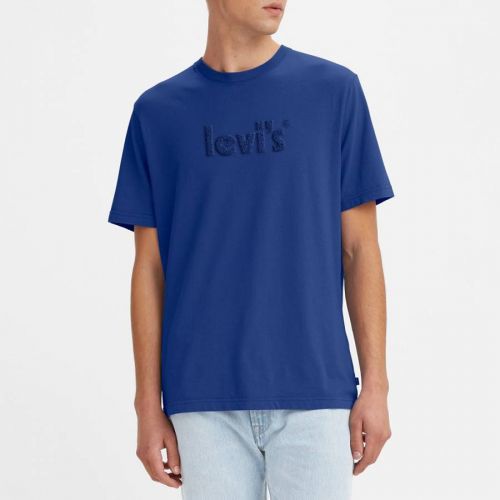 Blue Relaxed Fit Cotton T-Shirt