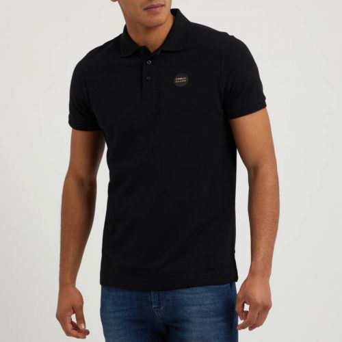 Black Patch Logo Cotton Polo Shirt