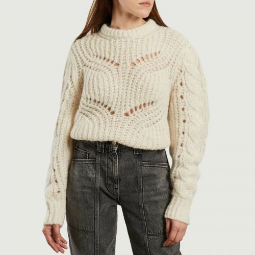 Cream Quane Cable Knit Wool Blend Jumper