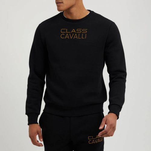 Black Printed Logo Cotton Sweatshirt