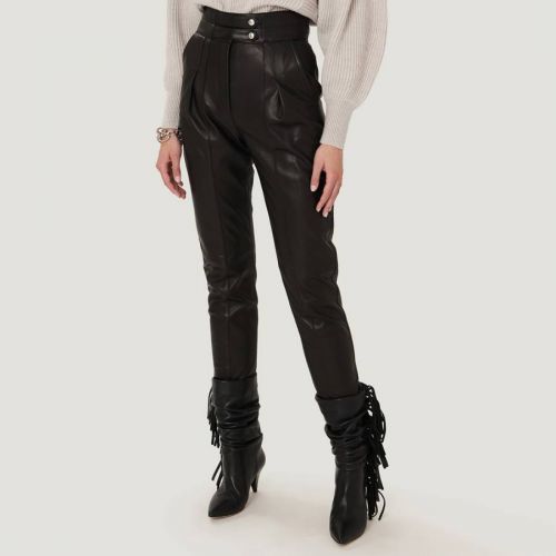 Black Taeru Leather Trouser
