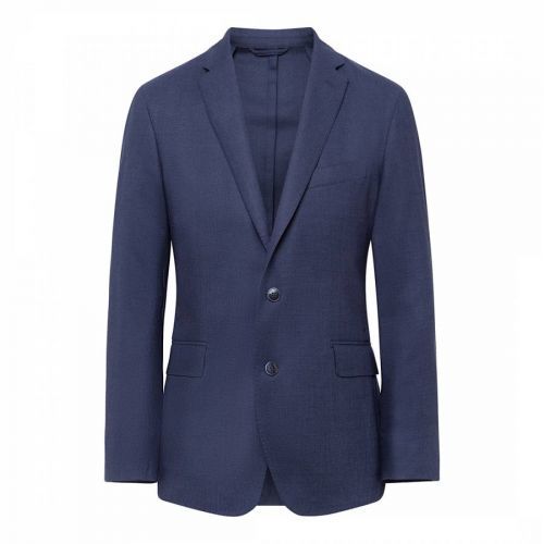 Blue Single Breasted Wool Jacket