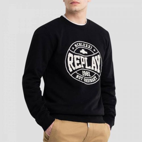 Black College Cotton Sweatshirt