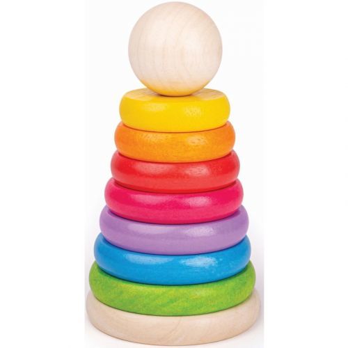Bigjigs Toys First Rainbow Stacker stacking rings wooden