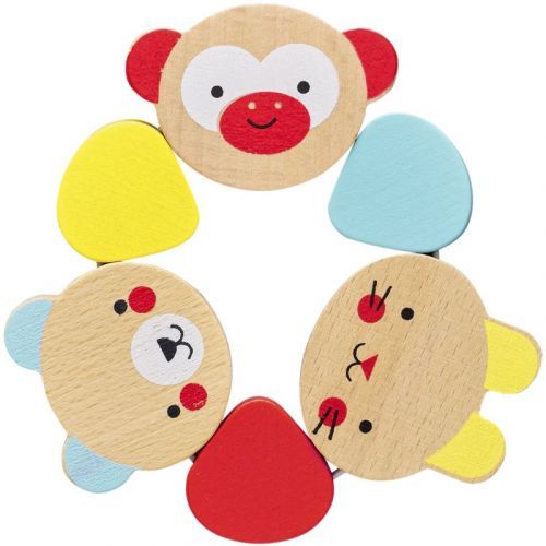 Petit Collage Wood Teether Animal chew toy wooden 1 pc