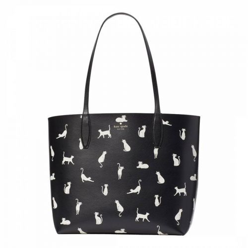 Black Other Whiskers Large Reversible Tote Bag