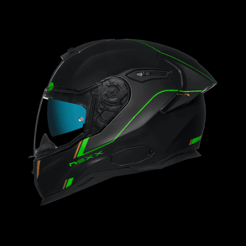 Nexx Sx.100R Frenetic Green Black Matt Full Face Helmet XS
