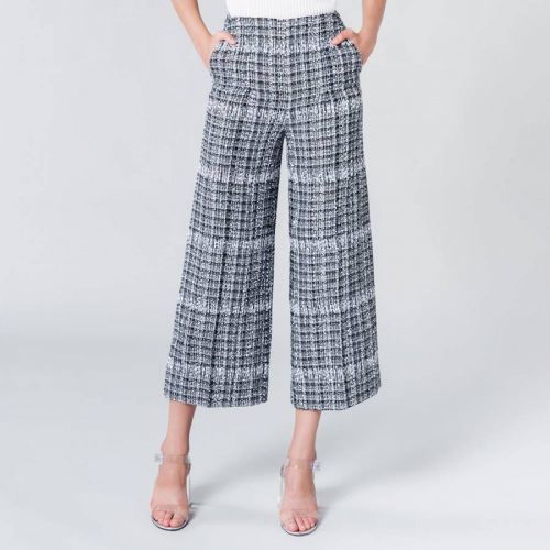 Check Quarter Length Tweed Trousers