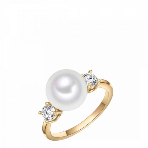 Yellow Gold/Pearl White Ring