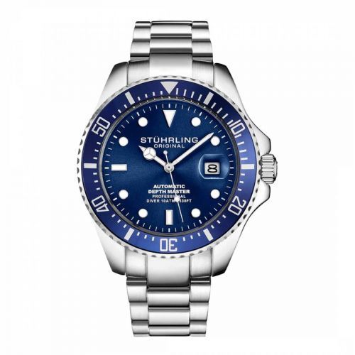 Men's Blue/Silver Stuhrling Regatta 792 Automatic Diver Watch 42mm