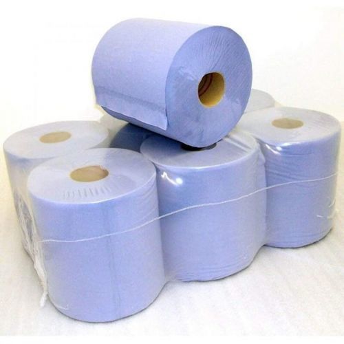JPN Centrefeed Blue Rolls, 2-Ply, 6 Pack Paper Towels