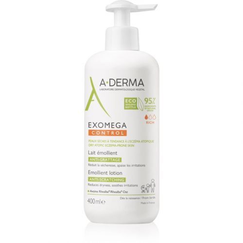 A-Derma Exomega Control Soothing Body Lotion for Very Dry Sensitive Skin and Skin Prone to Atopic Eczema Against Irritation And Itching 400 ml