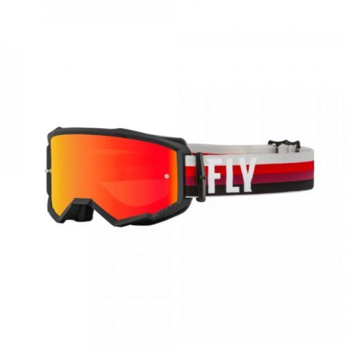 FLY Racing Zone Goggle Black Red W Red Mirror Amber Lens