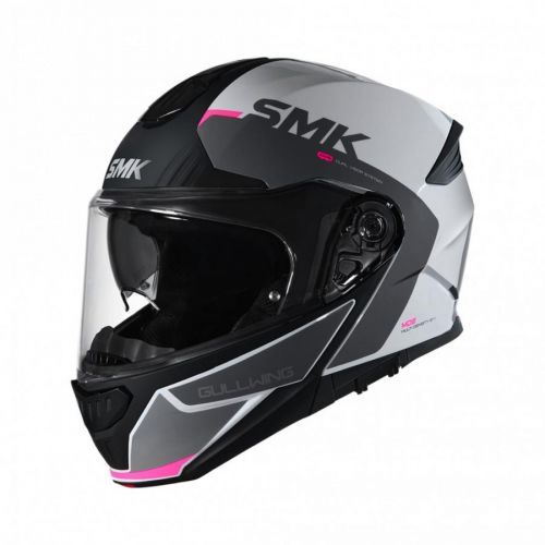 SMK Gullwing Kresto White Pink Modular Helmet XS