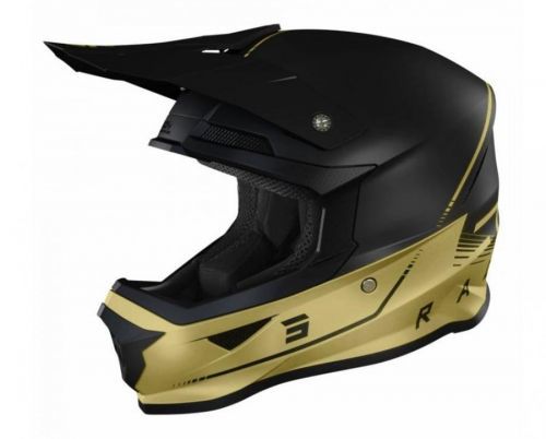 SHOT Furious Raw 3.0 Black Gold Matt Offroad Helmet XS