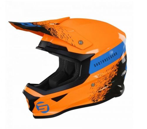 SHOT Furious Kid Roll Orange Blue Glossy Offroad Helmet S