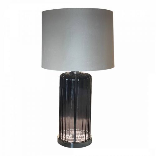 Alberta Metallic Glass Lamp With Velvet Shade