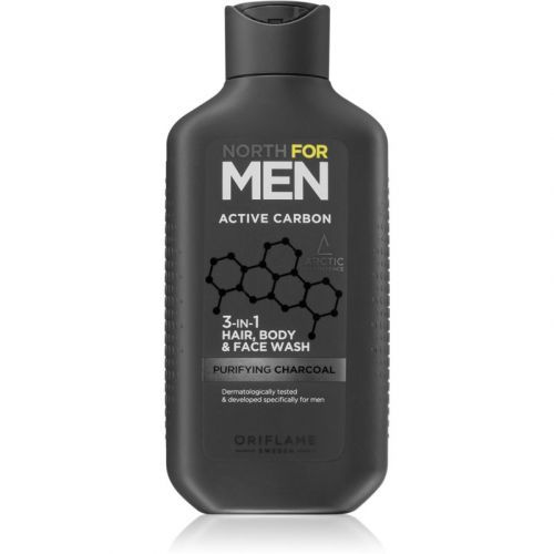 Oriflame North for Men Active Carbon Refreshing Shower Gel 3 in 1 250 ml