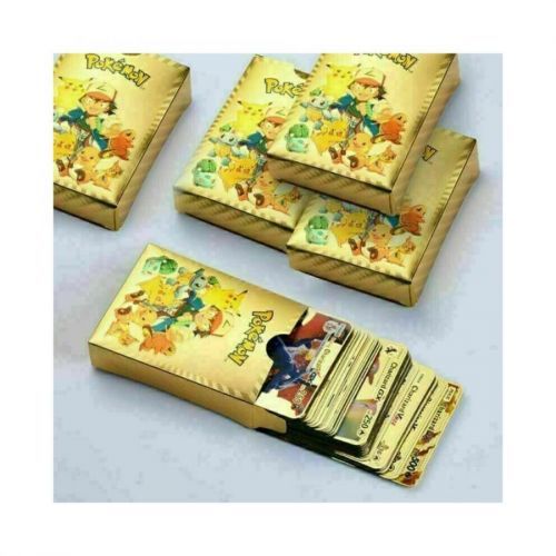 (Gold) 55Pcs For Pokemon Card Mint Vmax GX Charizard Collection Boxes