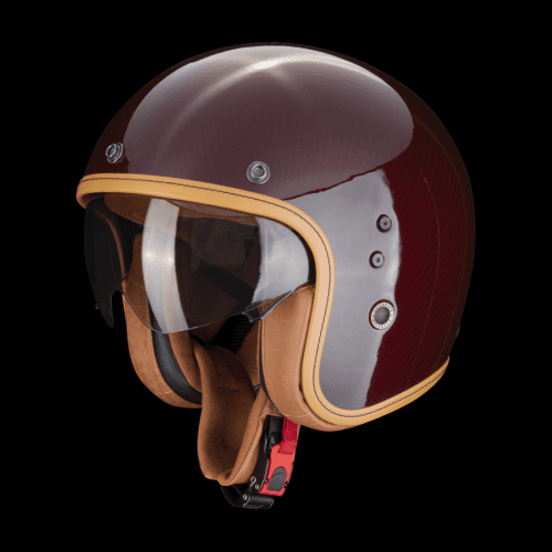 Scorpion Belfast Carbon Evo Solid Red Jet Helmet XS