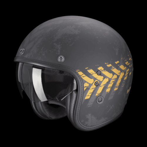 Scorpion Belfast Evo Nevada Matt Black-Gold Jet Helmet M