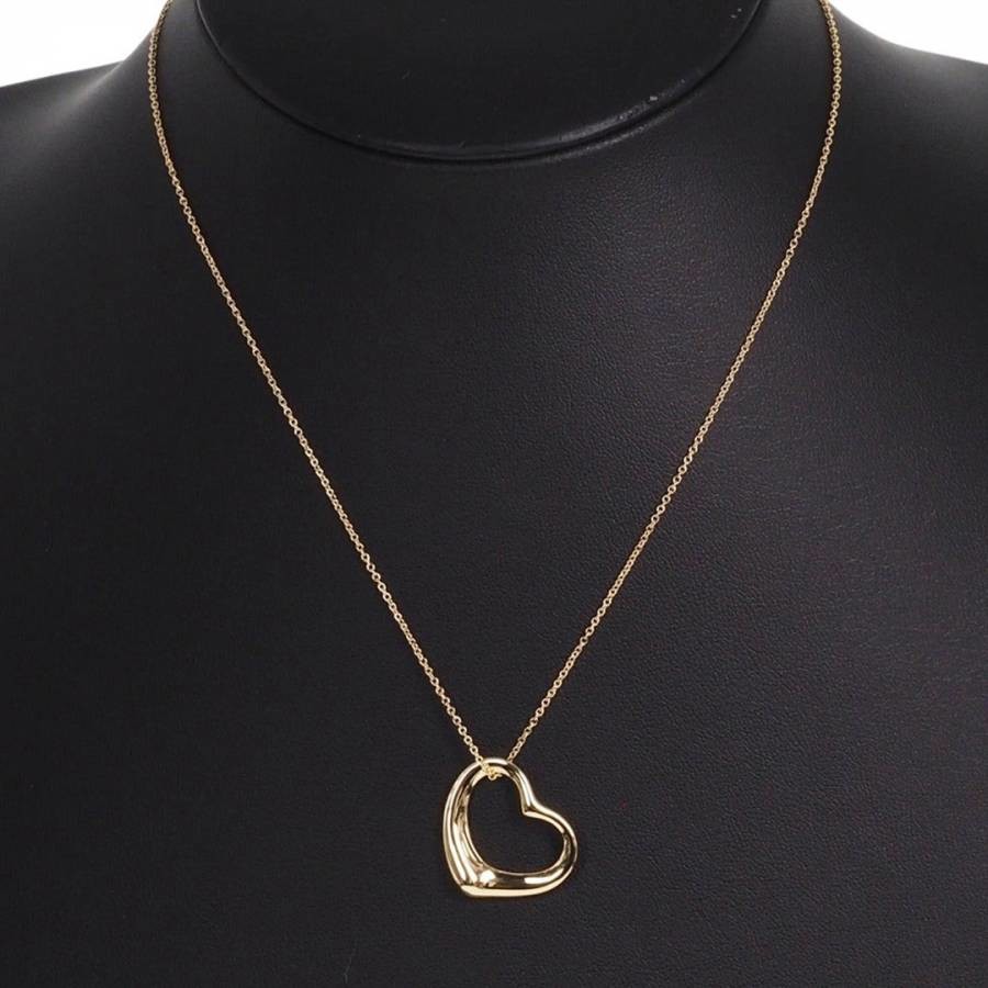 Gold Tiffany & Co. Open Heart Necklace