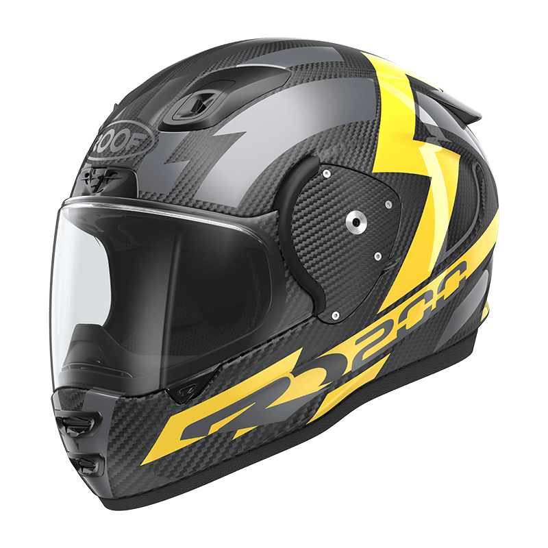 ROOF RO200 Carbon Suzuka Yellow Metal Full Face Helmet SM
