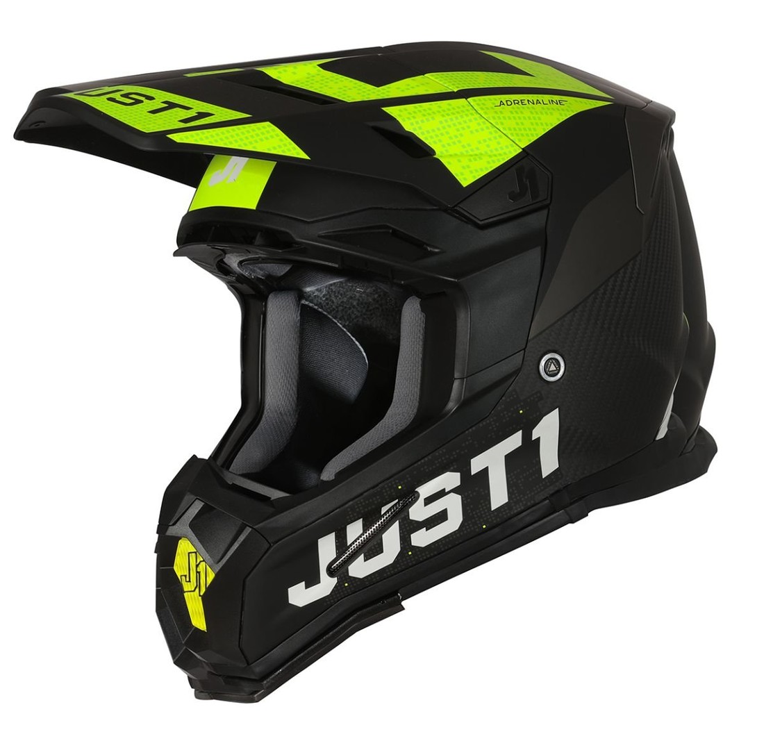 Just1 Helmet J-22 Adrenaline Black Yellow Fluo Carbon Matt Offroad Helmet S