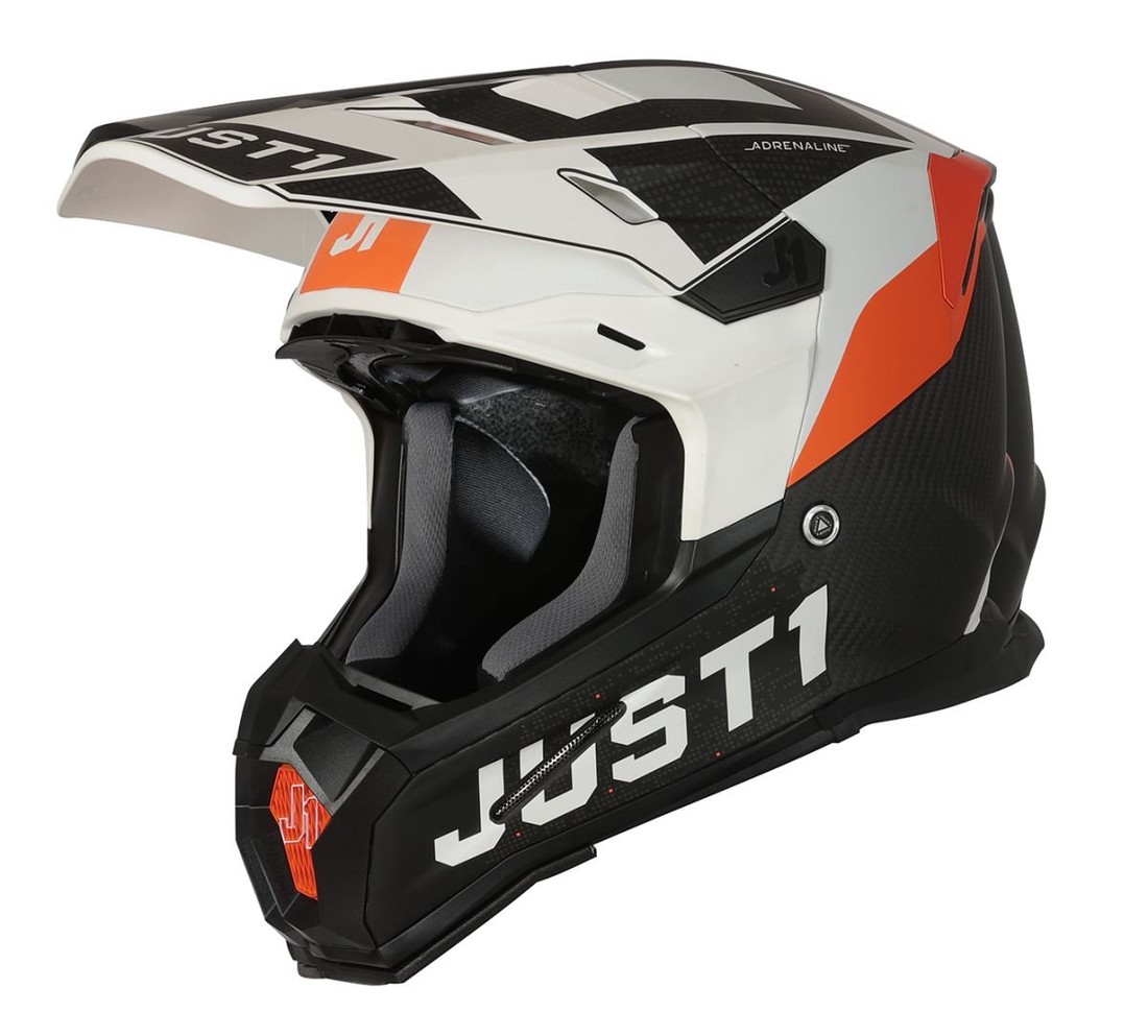 Just1 Helmet J-22 Adrenaline Orange White Carbon Matt Offroad Helmet S