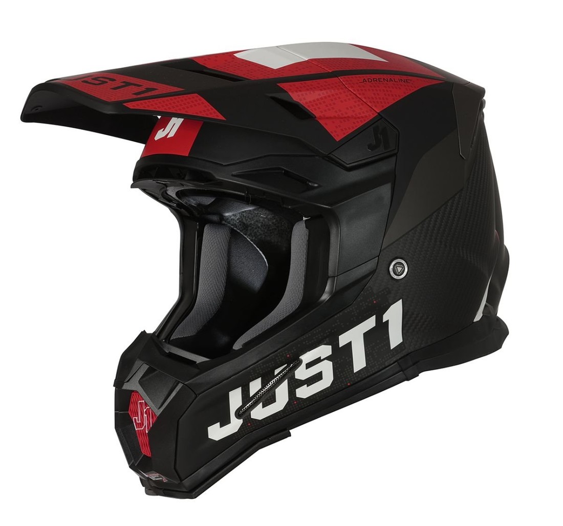 Just1 Helmet J-22 Adrenaline Red White Carbon Matt Offroad Helmet S