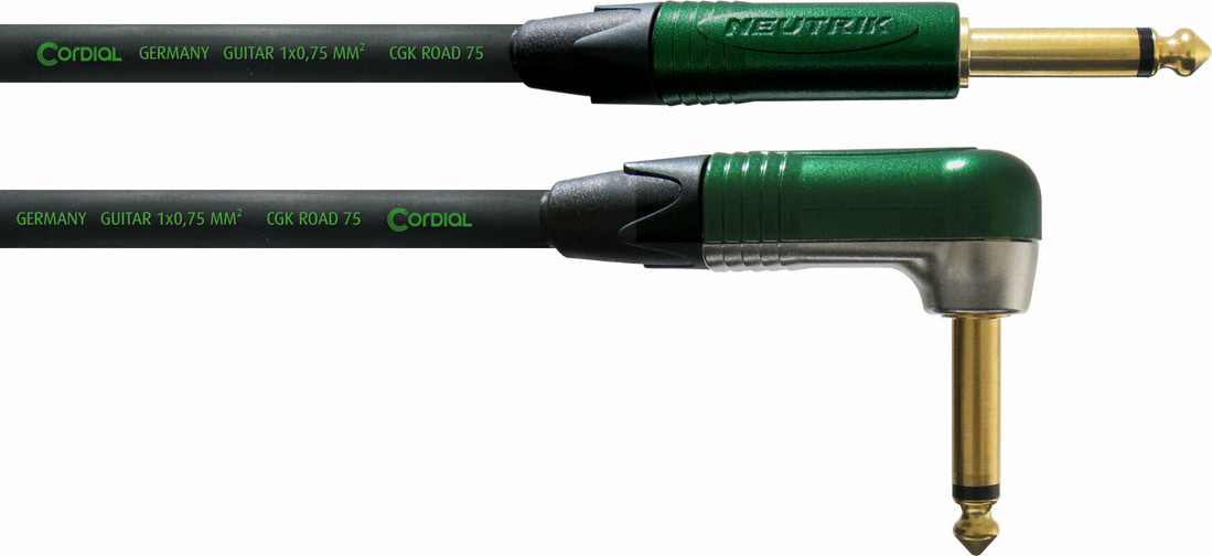 Cordial CRI 3 PR Black-Green 3 m Straight - Angled