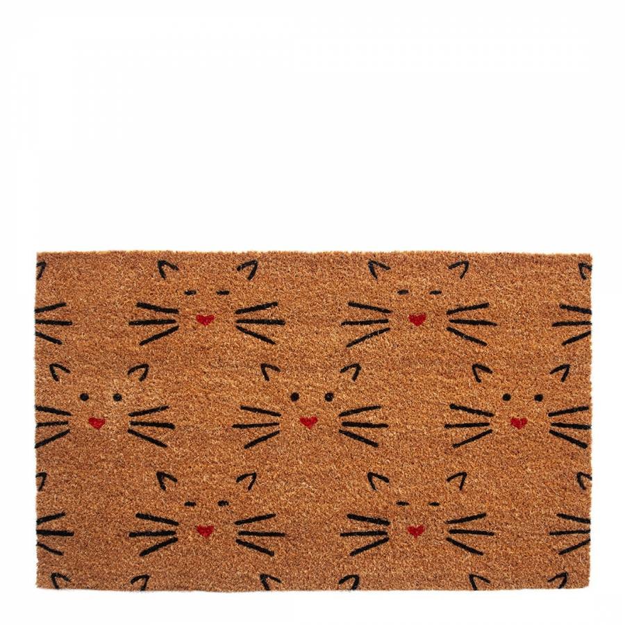 Love Cats Non Slip Coir Doormat