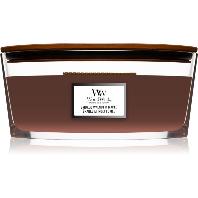 Woodwick Smoked Walnut & Maple scented candle wooden wick (hearthwick) 453,6 g