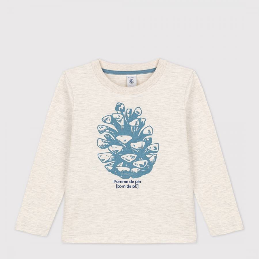 Natural Graphic Long Sleeve Top